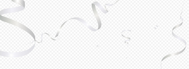 Silver Ribbon Falling Vector Panoramic