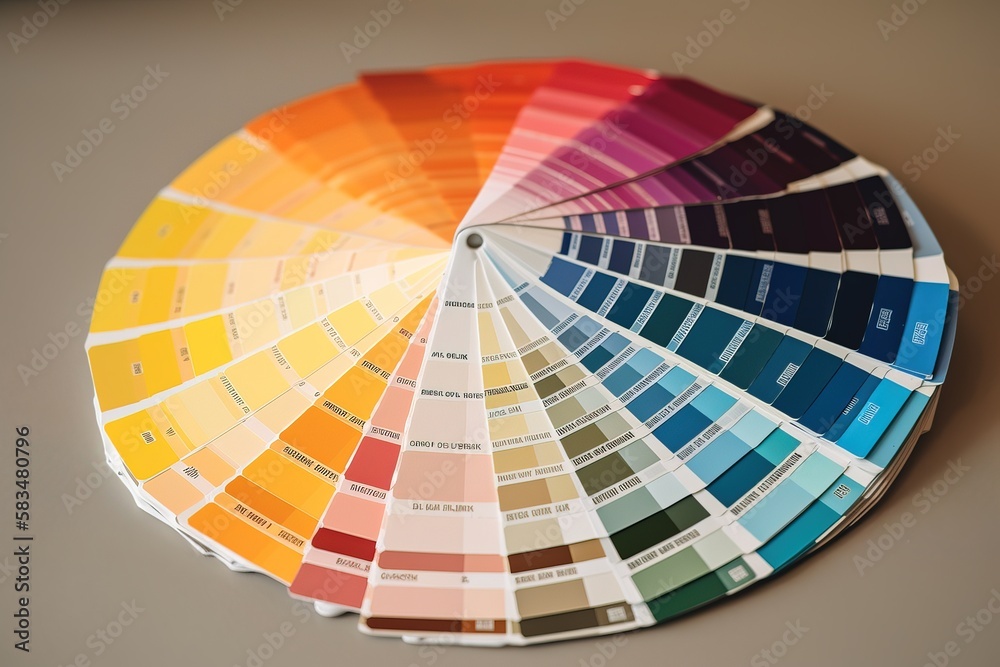 An opened pantone card ready for the interior designer to choose the ...