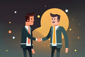 two businessman shake hand with partner to celebration partnership and business deal concept  Generate Ai