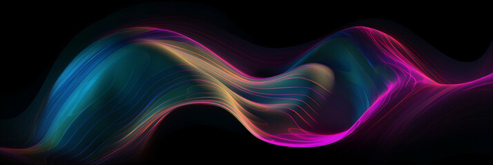 iridescent neon wave for background or wallpaper