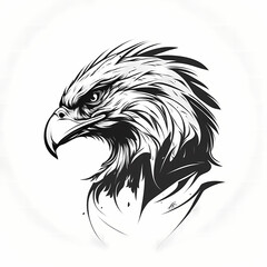 Canvas Print - Eagle Head Logo. Generative AI