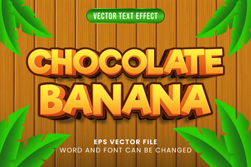 Poster - chocolate banana 3d editable vector text effect