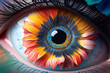 Auge mit Blumenkranz, Symbolbild für 