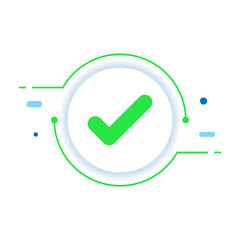 Poster - check mark, done concept illustration flat design vector eps10. modern graphic element for landing page, button, empty state ui