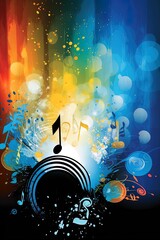 Wall Mural - colorful background for poster or graphic design with musical or party theme design, generative ai