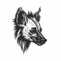 Canvas Print - Hyena Head Logo. Generative AI