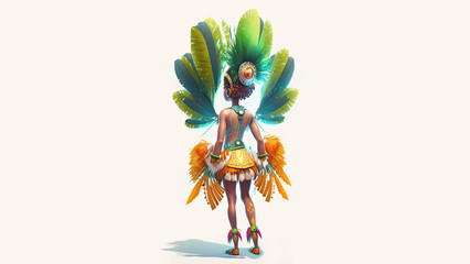 Poster - Brazilian Female Dancer, Carnival Concept.