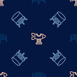 Set line Jumping trampoline, and Swing plane on seamless pattern. Vector