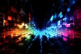 Fototapeta Perspektywa 3d - Digital Neon Glow: Abstract Light Background Illustration