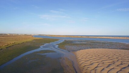 Sticker - Beautiful aerial views of the Ria Formosa Natural Natural Park. Drone footage