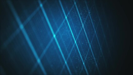 Poster - Abstract Technology Digital Grid Background/ 4k animation of an abstract high technology background with digital grid facets and particles slowly rotating
