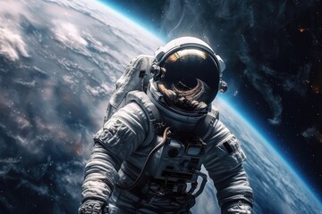 Wall Mural - astronaut in deep space, made with generated ai