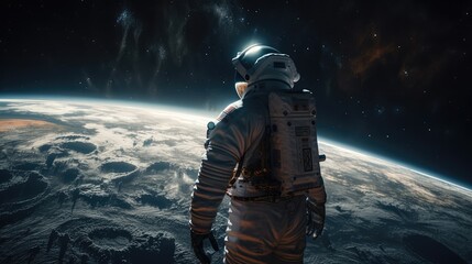 Wall Mural - astronaut in deep space, made with generated ai