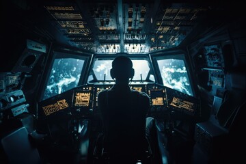 Wall Mural - bid spaceship in the deep of space, made with generated ai