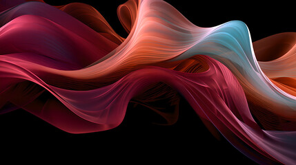 Wall Mural - multi color abstract silk waves background