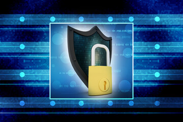 Poster - 3d illustration Security shield concept
