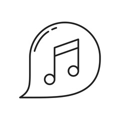 Poster - Message with music icon. High quality black vector illustration.