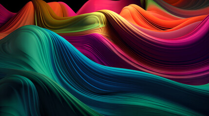 Wall Mural - multi color abstract silk waves background