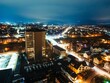 City at night drone shot