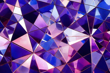 Wall Mural - Mesmerizing geometric background in fantasy style in purple pink tones., created with generative ai