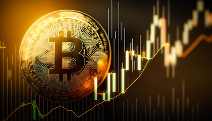 Wall Mural - Bitcoin - The crypto market is booming, and Bitcoin is a major player in this global finance movement - ai generated