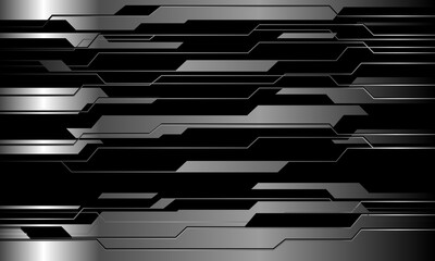 Poster - Abstract silver black cyber pattern desifn modern futuristic technology background vector