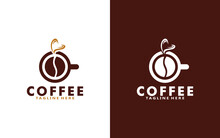 Love Coffee Logo Design Template, Vector Coffee Logo For Coffee Shop And And Any Business Related To Coffee.