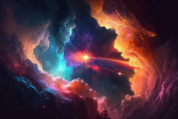 Wall Mural - The dark and mysterious expanse of space is brought to life in this breathtaking image. Generated by AI