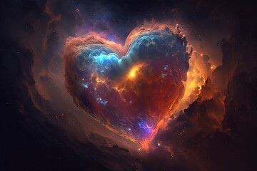 he majesty and grandeur of the universe are captured in this stunning image of a heart-shaped conste