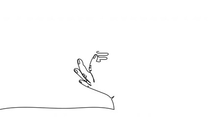 Aufkleber - Continuous one line drawing of hand holding electric light bulb. Concept of idea emergence or generate and giving business ideas. 4K video animation with alpha channel.