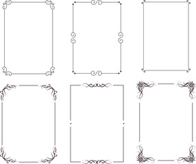 Set of decorative black frames