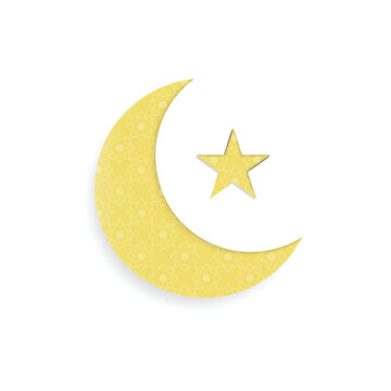 Illustration vector graphic of moon with simple shading touches. flat design style. suitable for greeting card templates, banners, pamphlets, etc. vector design templates