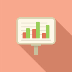 Poster - Finance graph icon flat vector. Report document. Chart data