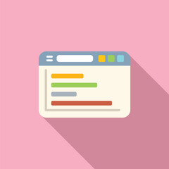 Poster - Web online report icon flat vector. Business document. Chart data