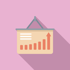Poster - Banner graph icon flat vector. Business document. Chart data