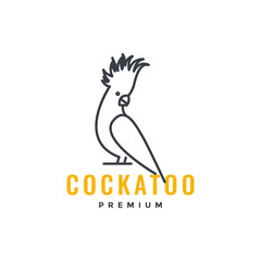 Wall Mural - beauty bird cockatoo fur beak line art minimal logo design vector