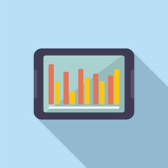 Poster - Finance tablet icon flat vector. Business report. Financial file