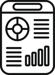 Poster - Web chart icon outline vector. Business report. Data graph