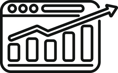 Poster - Web report icon outline vector. Chart data. Finance file