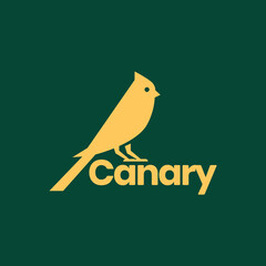 Wall Mural - bird canary perched modern minimalist simple logo design vector