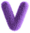 Purple 3D Fluffy Letter V