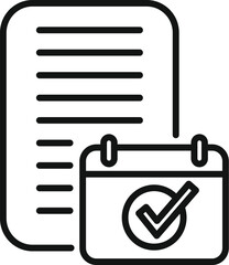 Poster - Calendar report icon outline vector. Document data. Chart graphic