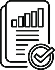 Sticker - Paper report icon outline vector. Document data. Finance file