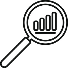 Poster - Search report icon outline vector. Business document. Chart finance
