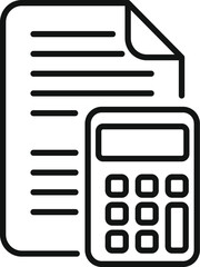 Poster - Finance calculator icon outline vector. Business report. Data graph