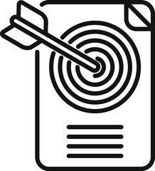 Poster - Business report target icon outline vector. Data document. Chart graph