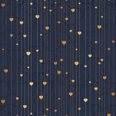 Poster - heart seamless pattern. repeating abstract hearts background for design prints. repeated gold printa