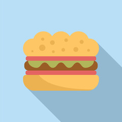 Canvas Print - Kid sandwich icon flat vector. School food. Nutrition tray