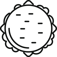 Poster - Top view burger icon outline vector. Lunch food. Kid snack