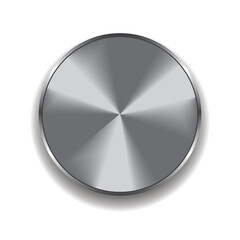 Poster - Realistic metal button isolated on a white background